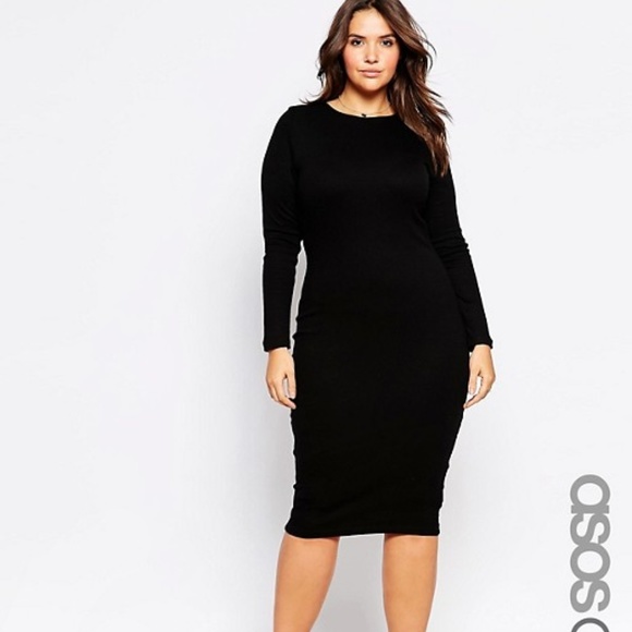 ASOS Curve Dresses & Skirts - Asos Curve Midi Bodycon Dress in Rib